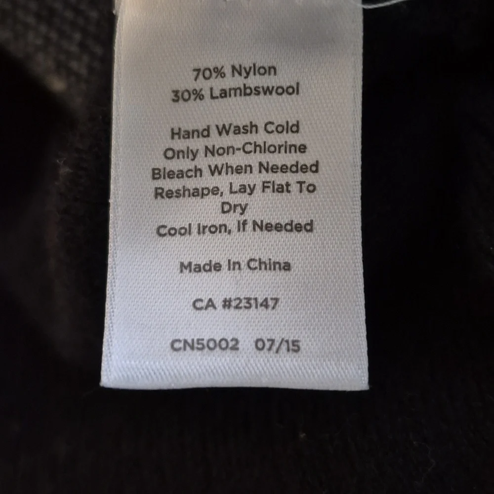 Talbots Black White Snowflake Turtleneck Lambswool Blend  Sweater Sz M